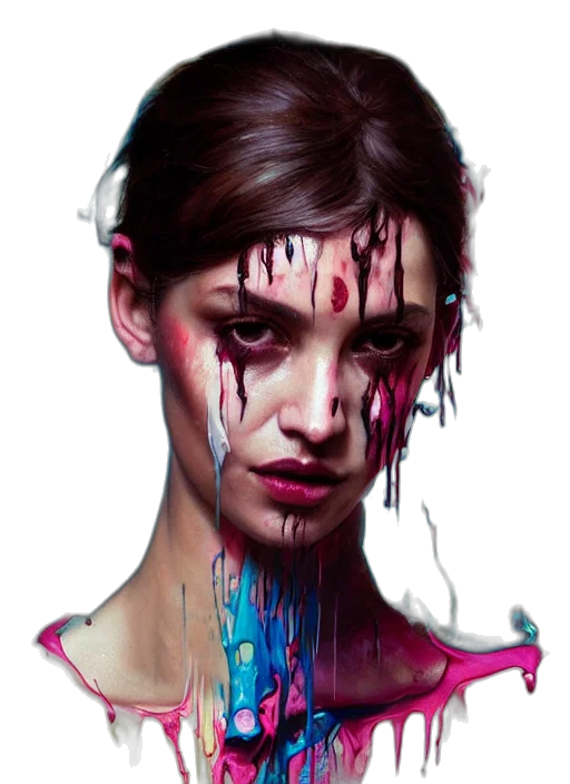 face, jewelry, cyberpunk, photorealistic transparent PNG cut-out