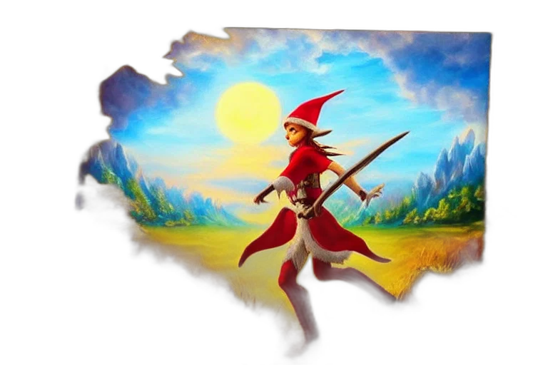 concept art, fantasy art, pixel art, elf transparent PNG cut-out