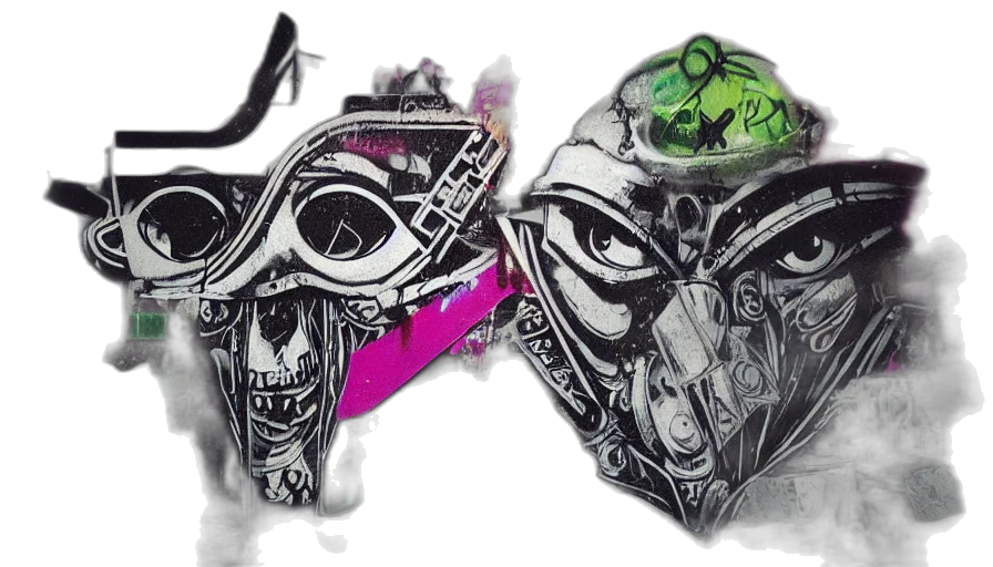mask, concept art, comic book art, cyberpunk transparent PNG cut-out