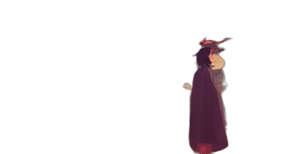 hat, dress, staff, dragon transparent PNG cut-out