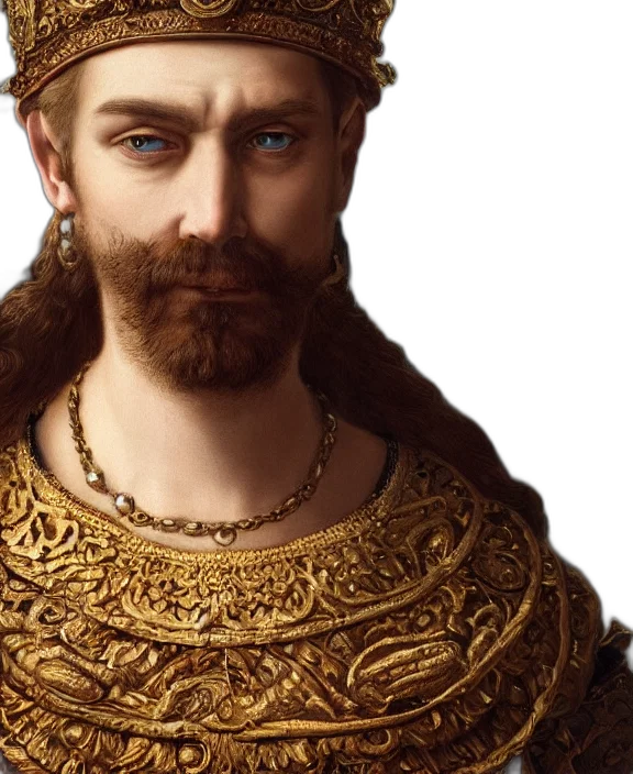 crown, face, sword, photorealistic transparent PNG cut-out