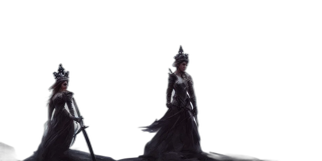 crown, sword, dress, weapon transparent PNG cut-out
