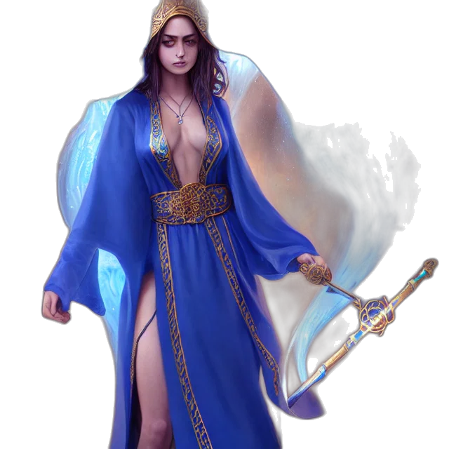 staff, dress, sword, fantasy art transparent PNG cut-out