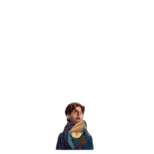 face, staff, jacket, creature transparent PNG cut-out