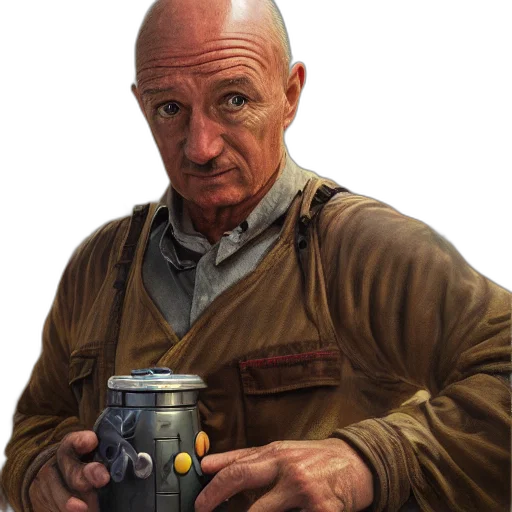 jacket, staff, face, weapon transparent PNG cut-out