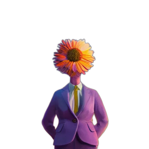 flower, jacket, staff, dress transparent PNG cut-out