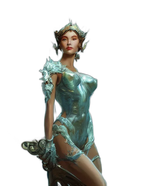 dress, crown, creature, fantasy art transparent PNG cut-out