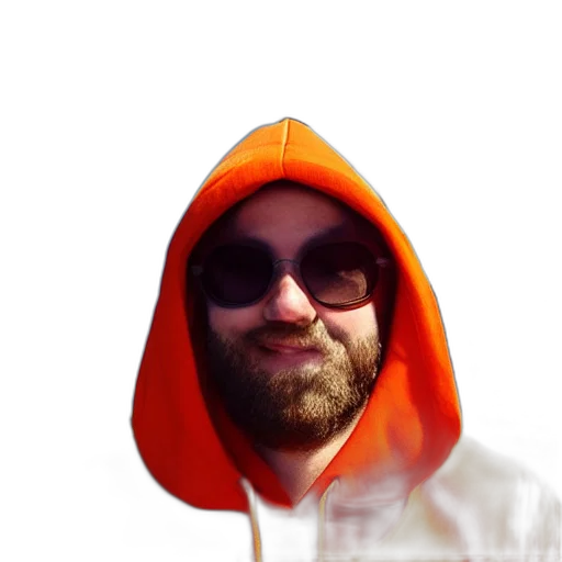 jacket, staff, face, creature transparent PNG cut-out