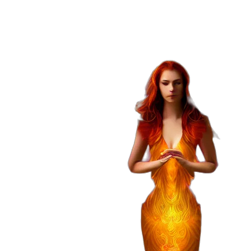 dress, hair, dragon, creature transparent PNG cut-out