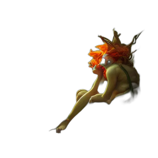 crown, staff, flower, creature transparent PNG cut-out