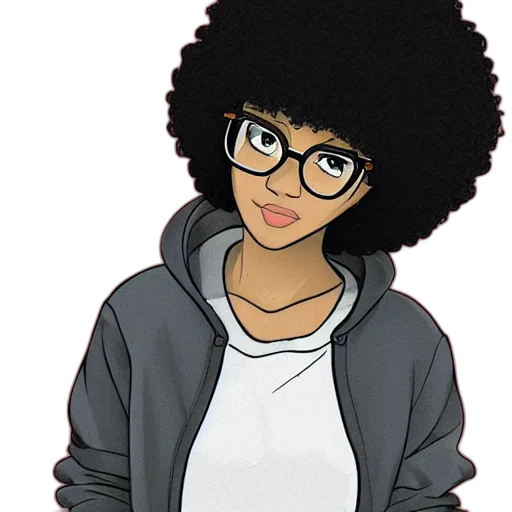 jacket, hair, staff, face transparent PNG cut-out