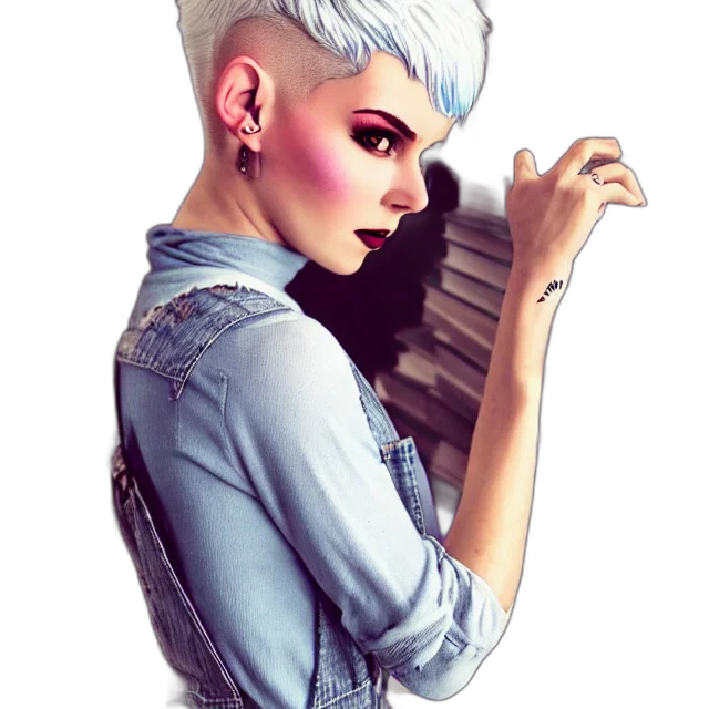 jacket, face, hair, dress transparent PNG cut-out