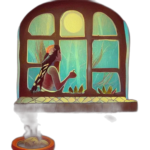 concept art, fantasy art, pixel art, watercolor transparent PNG cut-out