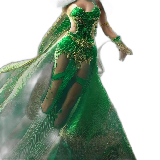 dress, fantasy art, concept art, comic book art transparent PNG cut-out