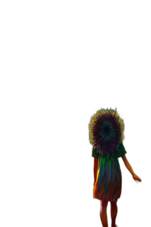 hair, staff, creature, flower transparent PNG cut-out