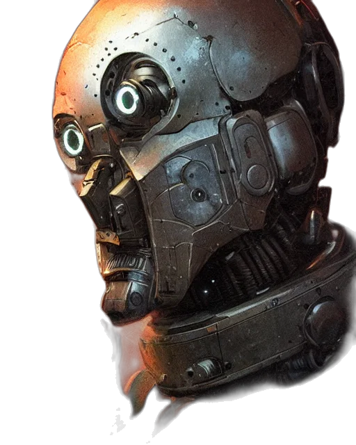 robot, mask, face, weapon transparent PNG cut-out