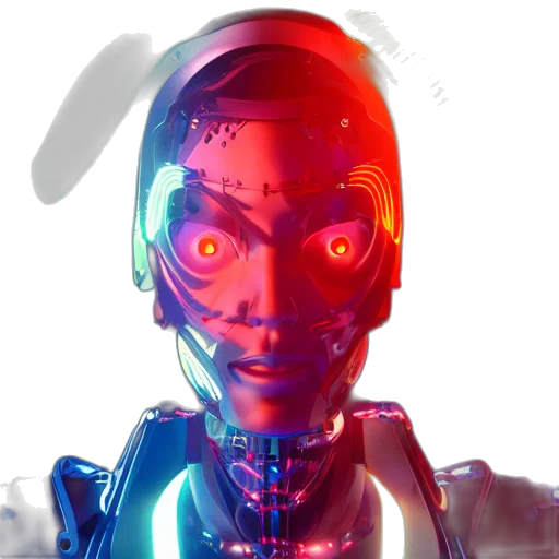 robot, face, mask, cyberpunk transparent PNG cut-out