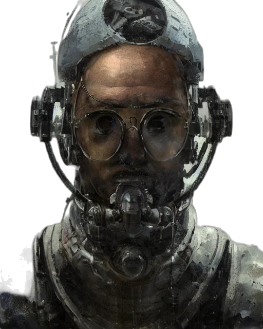 robot, face, mask, staff transparent PNG cut-out