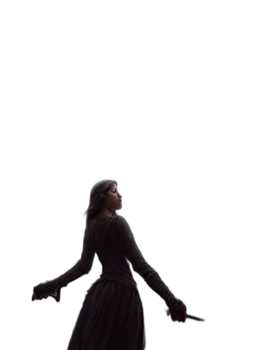 dress, jacket, staff, umbrella transparent PNG cut-out