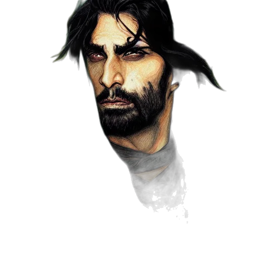 face, hair, staff, concept art transparent PNG cut-out