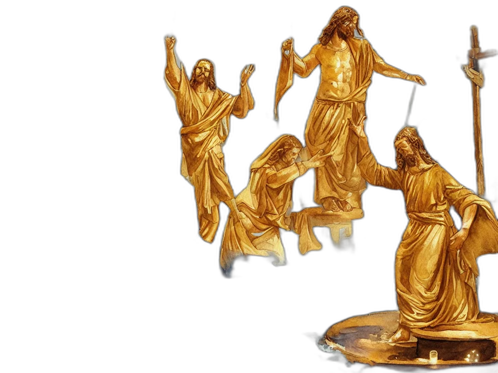 3d render, concept art, golden, watercolor transparent PNG cut-out