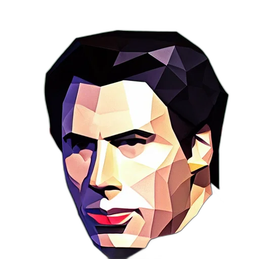 face, mask, pixel art, 3d render transparent PNG cut-out