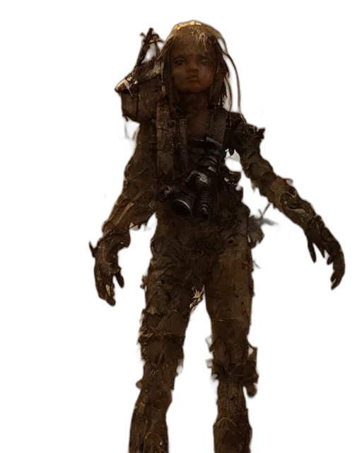 creature, robot, staff, hair transparent PNG cut-out