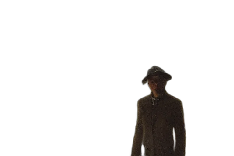 hat, jacket, staff, robot transparent PNG cut-out