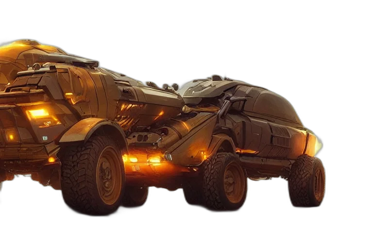 car, weapon, concept art, 3d render transparent PNG cut-out