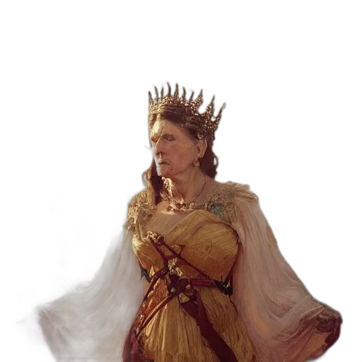 crown, dress, staff, sword transparent PNG cut-out