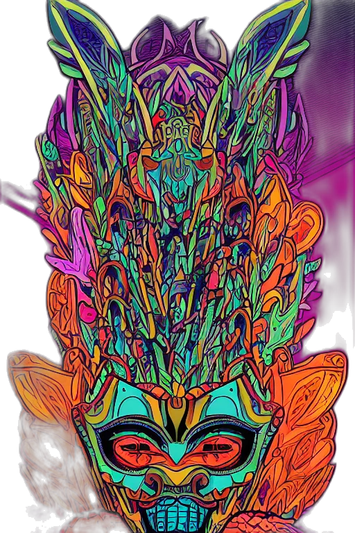 mask, crown, tree, dragon transparent PNG cut-out