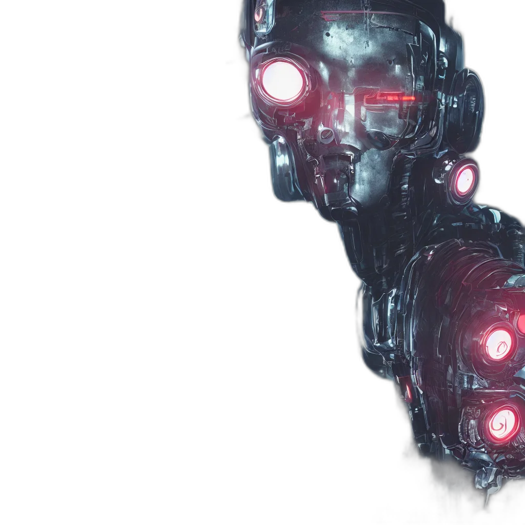 robot, weapon, mask, face transparent PNG cut-out