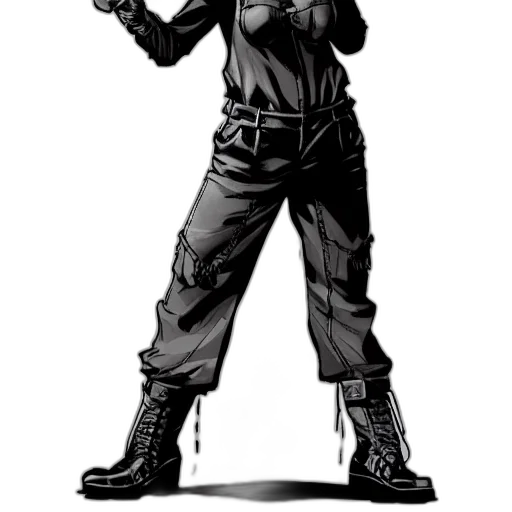 weapon, staff, jacket, comic book art transparent PNG cut-out