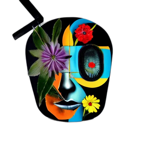 mask, face, flower, robot transparent PNG cut-out