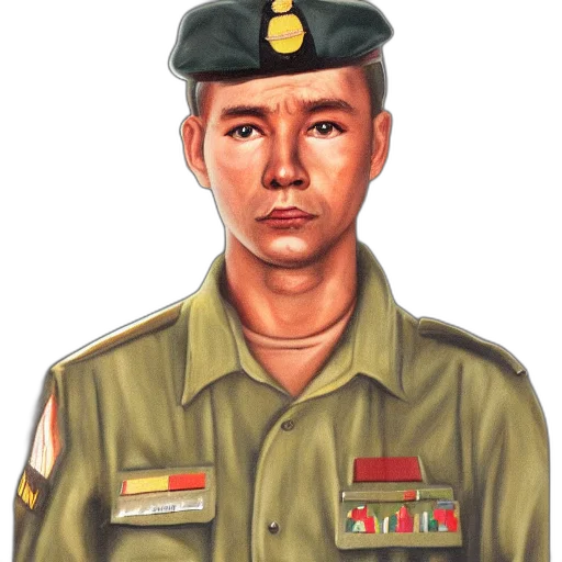 staff, face, oil painting, photorealistic transparent PNG cut-out