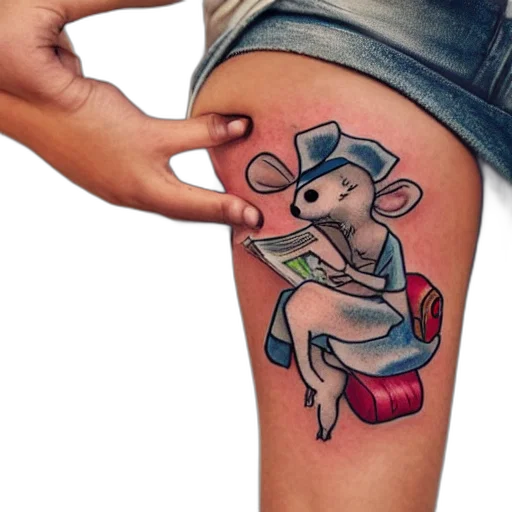 hat, tatoo, girl, leg transparent PNG cut-out