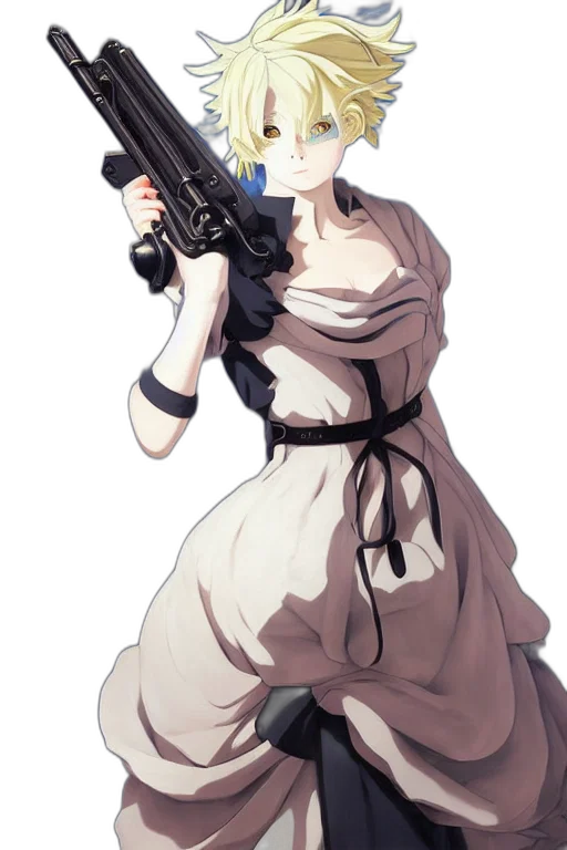 weapon, dress, staff, anime transparent PNG cut-out