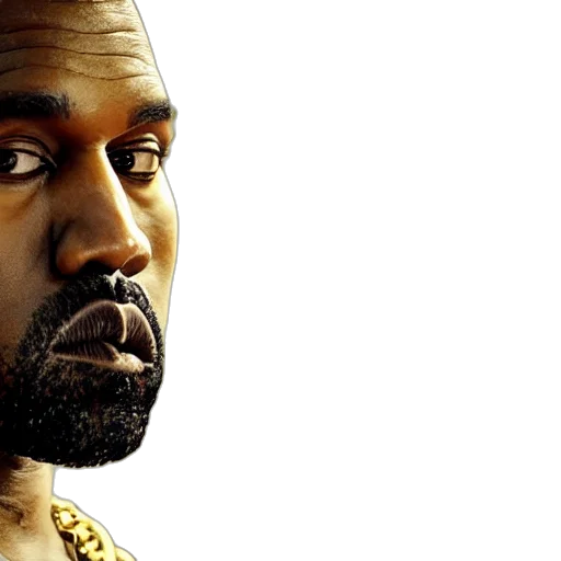 face, photorealistic, 3d render, kanye transparent PNG cut-out