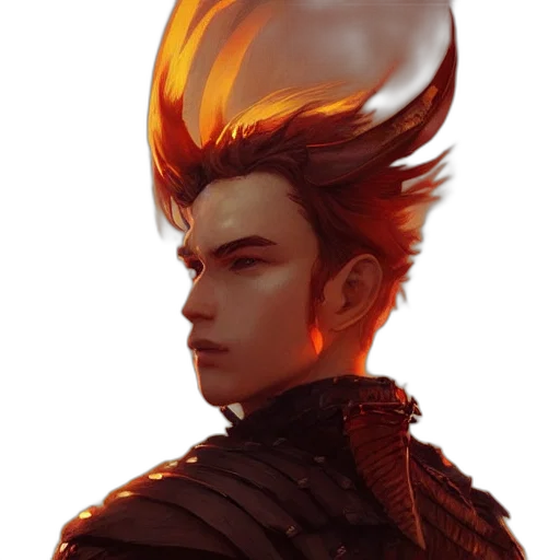 hair, dragon, crown, face transparent PNG cut-out