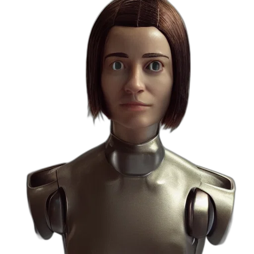 robot, face, staff, creature transparent PNG cut-out