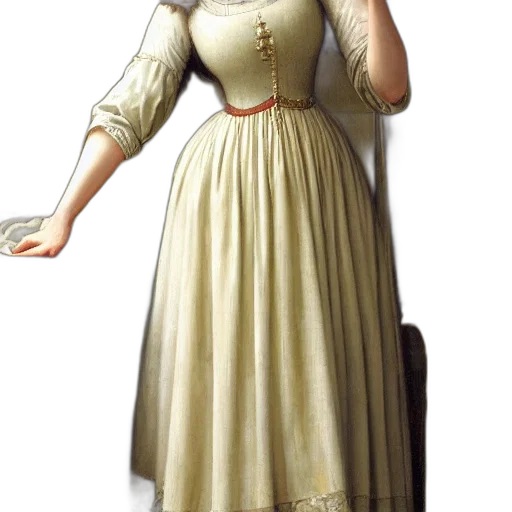 dress, staff, jewelry, face transparent PNG cut-out