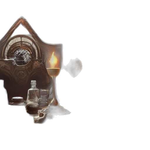 bottle, concept art, 3d render, fire transparent PNG cut-out