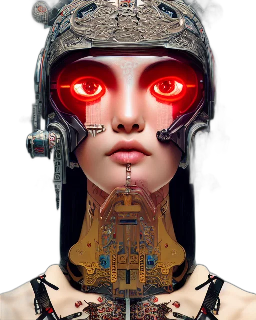 robot, face, mask, cyberpunk transparent PNG cut-out