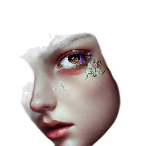 face, mask, crown, flower transparent PNG cut-out