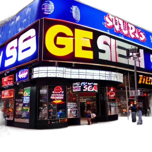 3d render, neon lights, big, sega transparent PNG cut-out