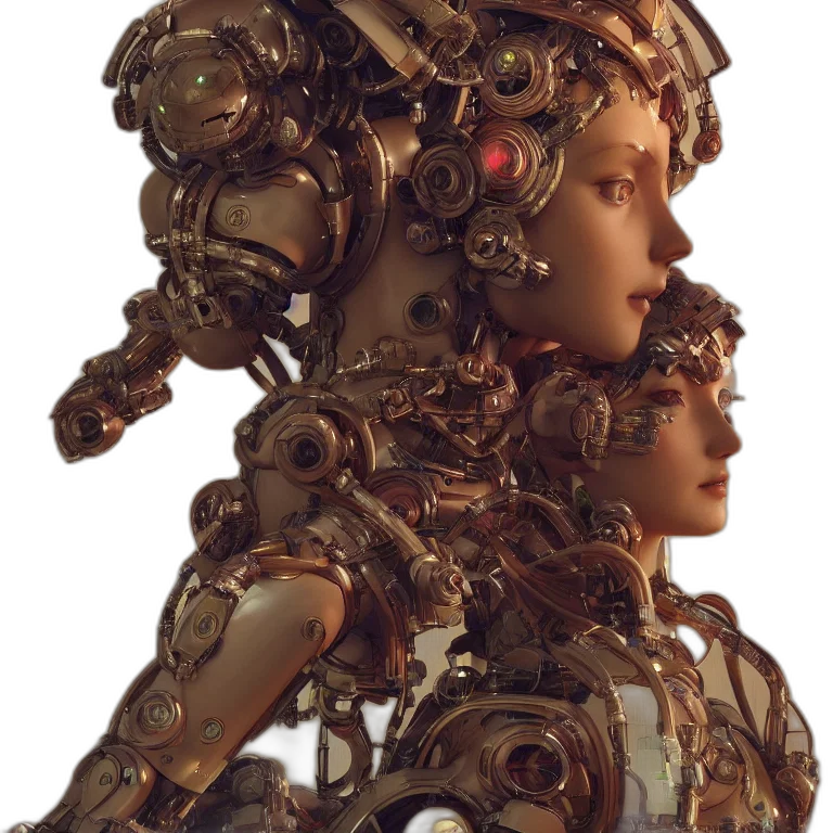 robot, jewelry, crown, face transparent PNG cut-out