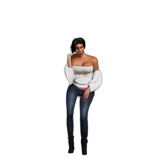 dress, jacket, jewelry, 3d render transparent PNG cut-out