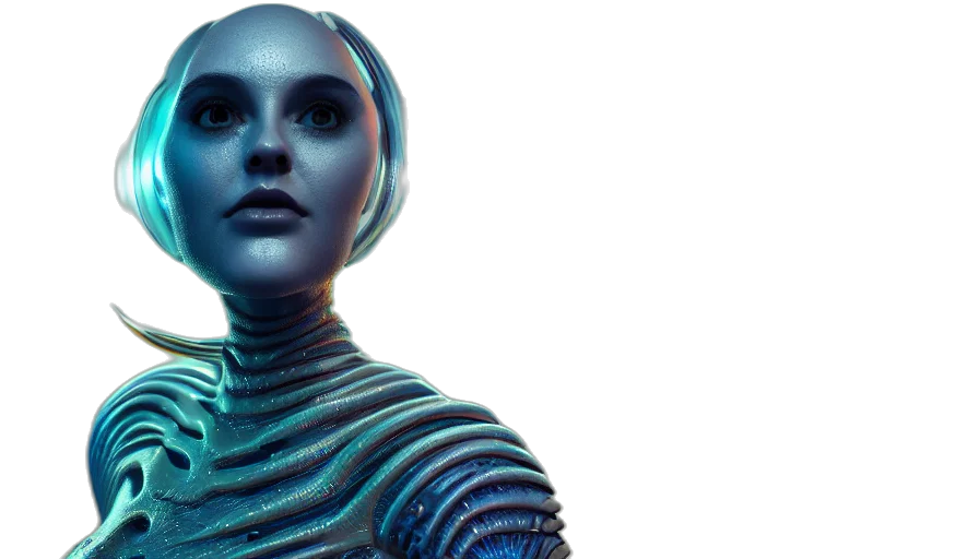 robot, cyberpunk, 3d render, concept art transparent PNG cut-out