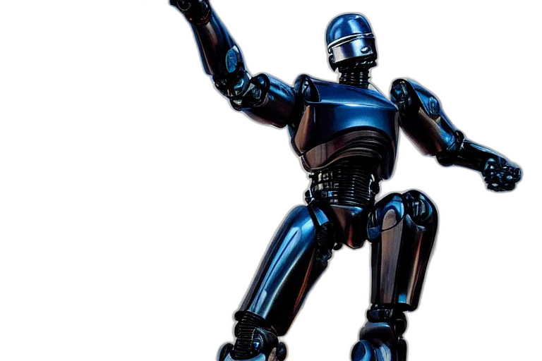 robot, 3d render, concept art, robocop transparent PNG cut-out