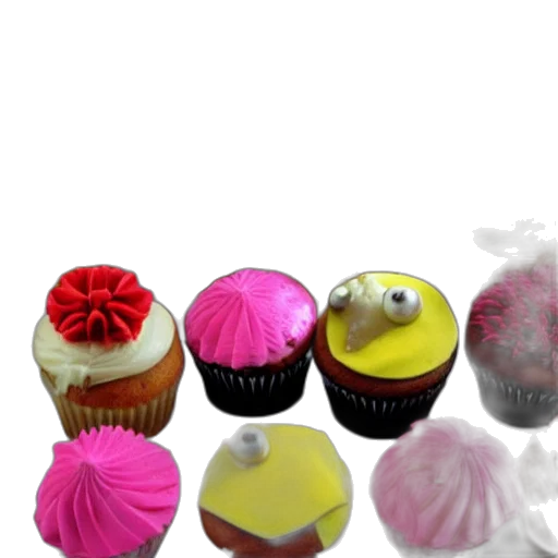 food, 3d render, photorealistic, cupcakes transparent PNG cut-out